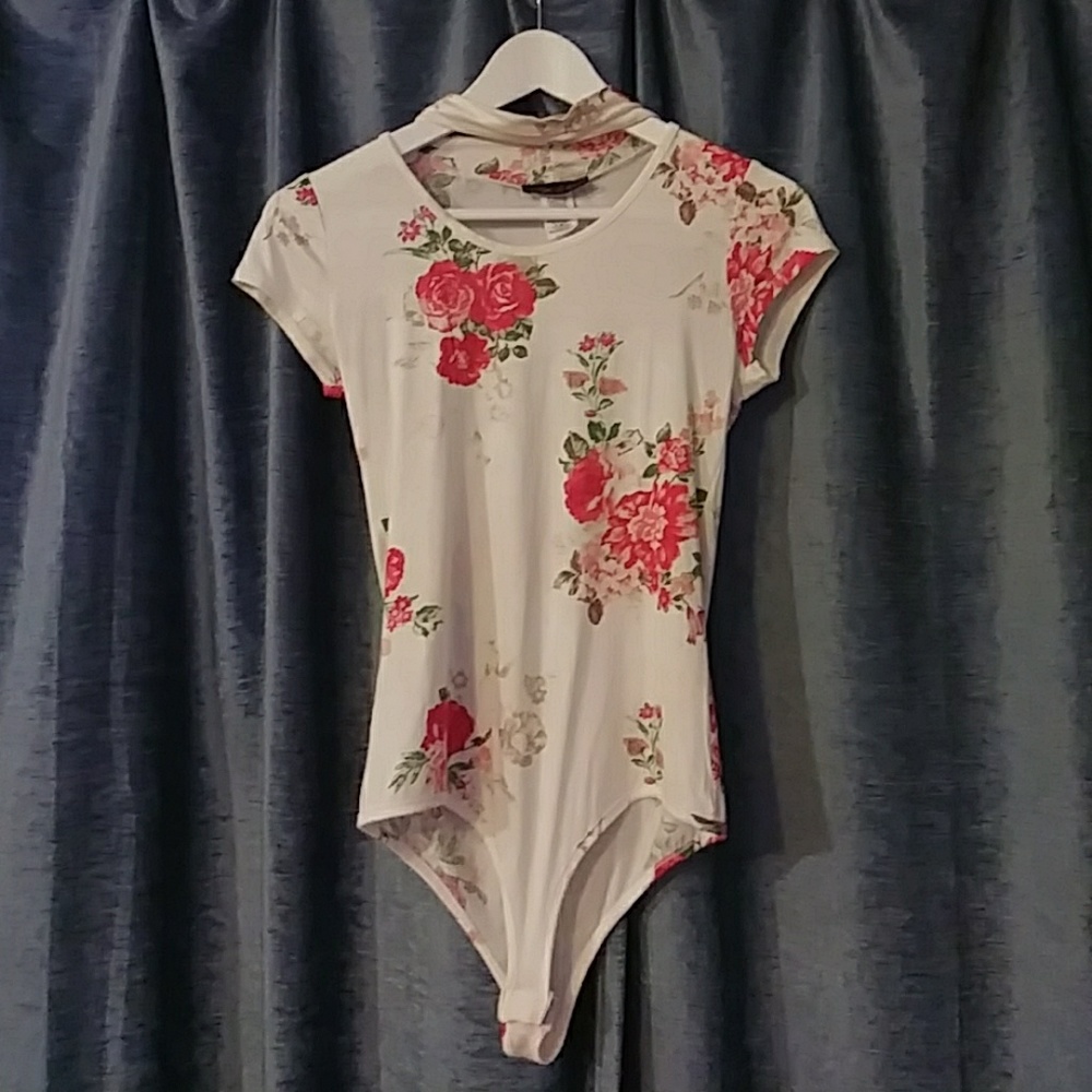 Floral bodysuit with choker detail